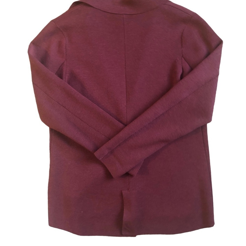 Eileen Fisher Merino WOOL Cardigan Sweater S One Button Close Burgundy Cozy Soft - Picture 5 of 8